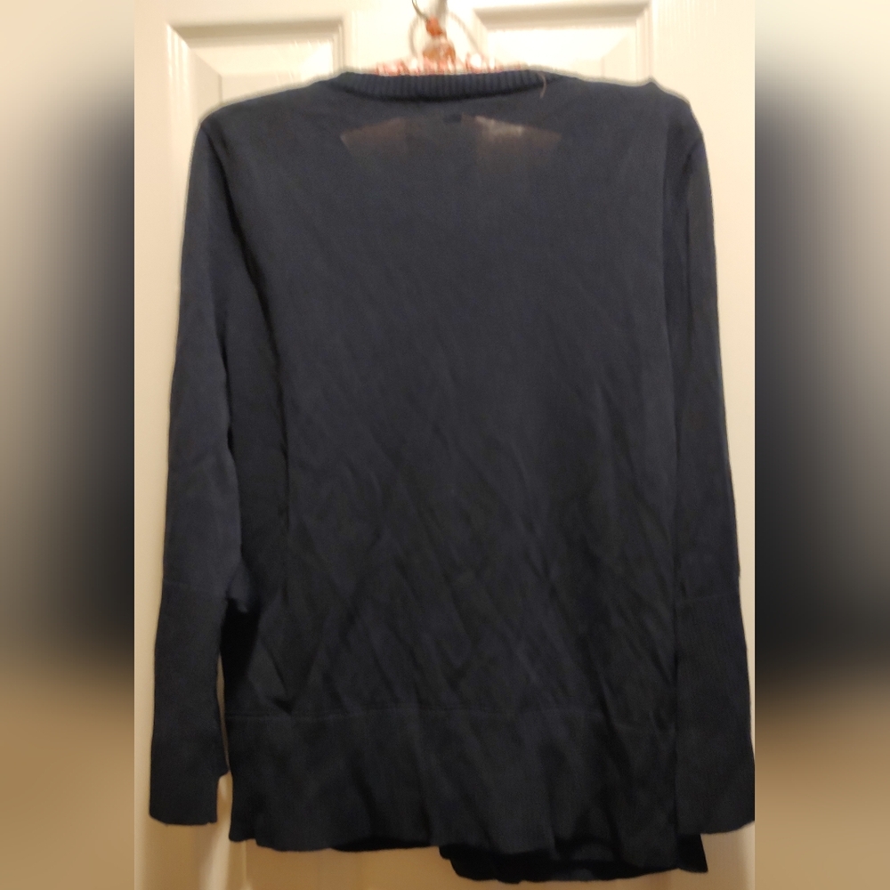 Anne Klein deep navy blue top L - Picture 9 of 9